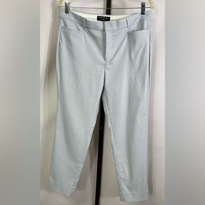 Banana Republic Sloan Curvy Fit Womens Spa Blue Pin Stripe Trousers Sz 10